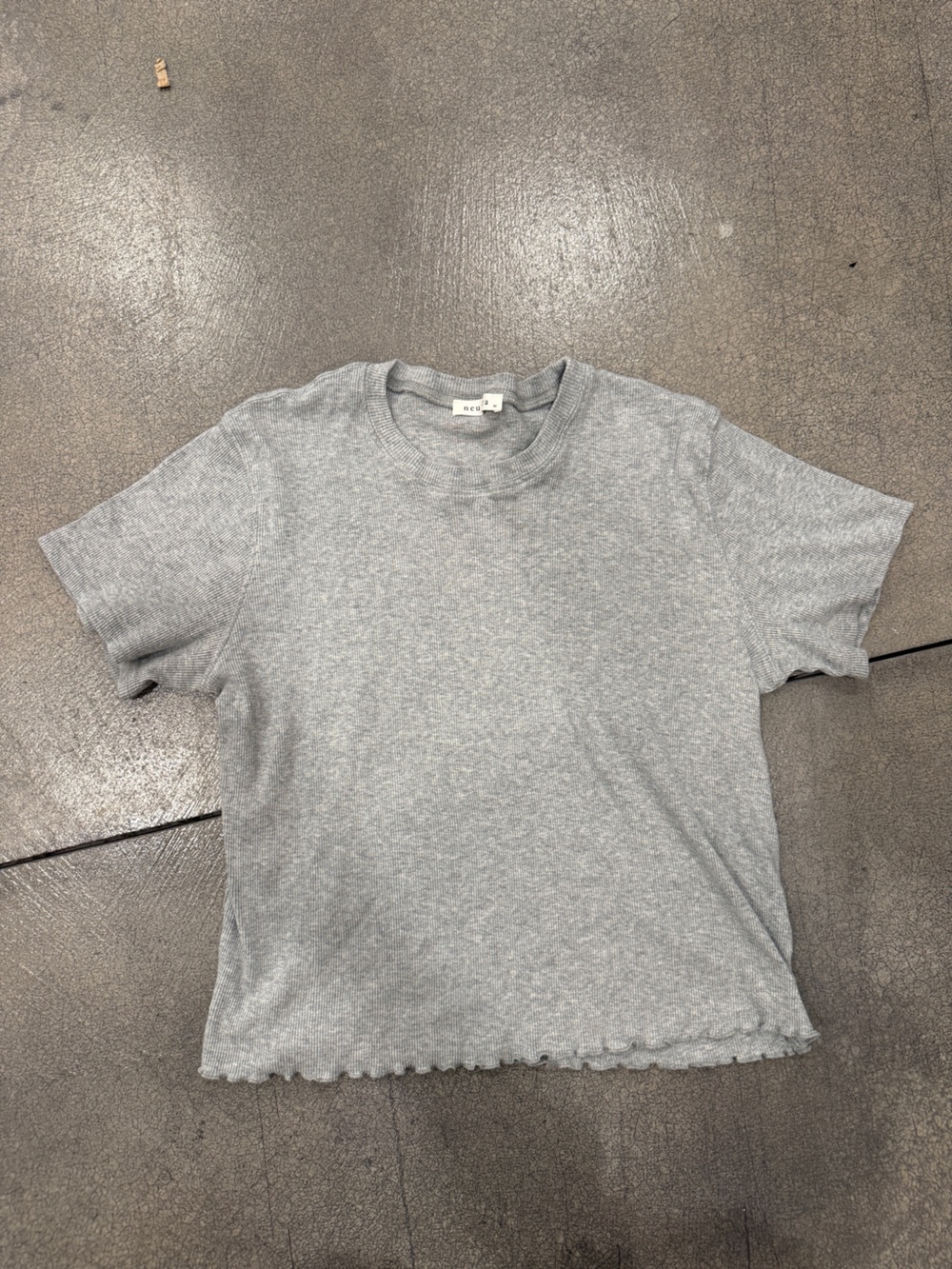 Gray Crewneck Short-Sleeve Women's Shirt